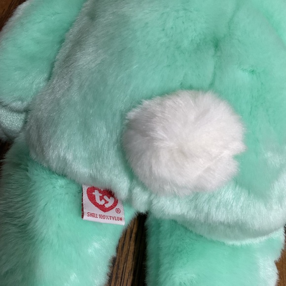 Ty Mint Green Bunny Hippity beanie, basket beanie ornament and buddy - Picture 13 of 16